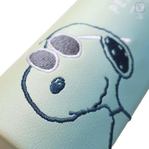 Japan Peanuts Glasses Case with Cloth - Snoopy : Joe Cool Summer Gradient Green Blue Yellow - 4