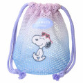 Japan Peanuts Drawstring Bag - Snoopy : Joe Cool Summer Gradient Purple Blue Pink Mesh - 1