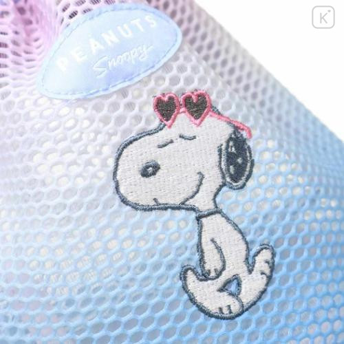 Japan Peanuts Drawstring Bag - Snoopy : Joe Cool Summer Gradient Purple Blue Pink Mesh - 4