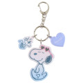 Japan Peanuts Acrylic Keychain 3 Charm - Snoopy : Joe Cool Summer Gradient Purple Blue Pink - 1