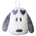 Japan Peanuts Face Pass Case Coin Case with Reel - Snoopy : Joe Cool Summer Gradient Purple Blue Pink - 1