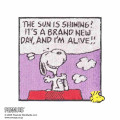Japan Peanuts Mini Towel Handkerchief - Snoopy : Brand New Day Purple - 1