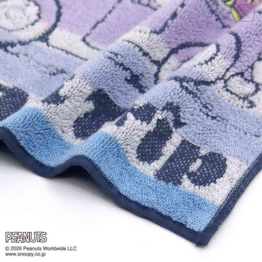 Japan Peanuts Mini Towel Handkerchief - Snoopy : Road Trip Purple - 2