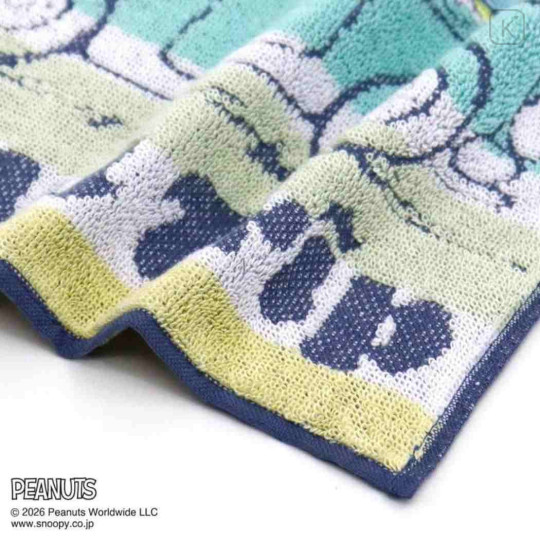 Japan Peanuts Mini Towel Handkerchief - Snoopy : Road Trip Light Blue - 2