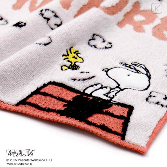 Japan Peanuts Mini Towel Handkerchief - Snoopy : Loves Nature Cloud Red - 2