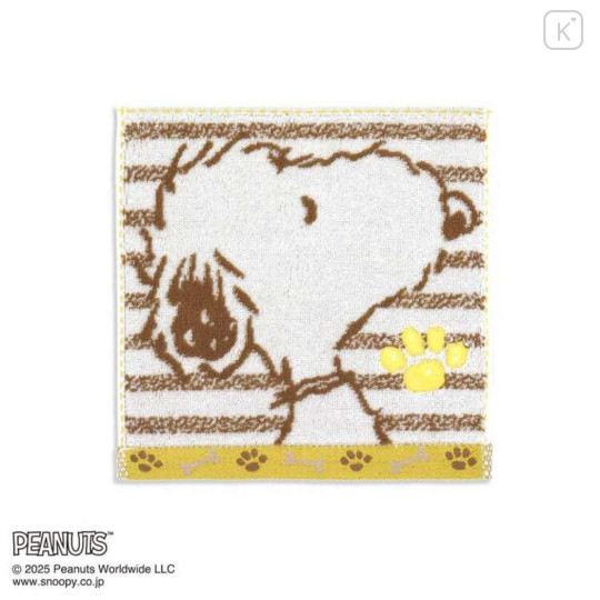 Japan Peanuts Mini Towel Handkerchief - Snoopy : Andy Striped - 1
