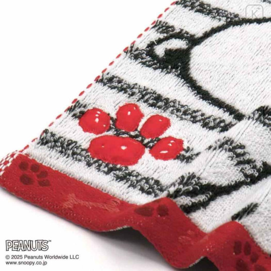 Japan Peanuts Mini Towel Handkerchief - Snoopy : Striped Grey - 2