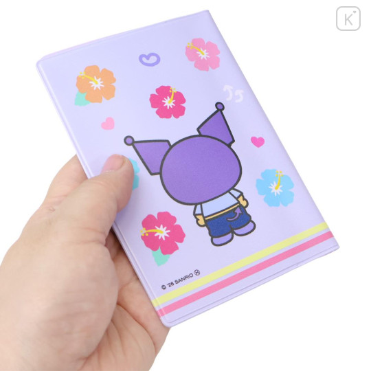 Japan Sanrio Passport Cover Card Holder - Kuromi : Tan Sunburned Summer - 2