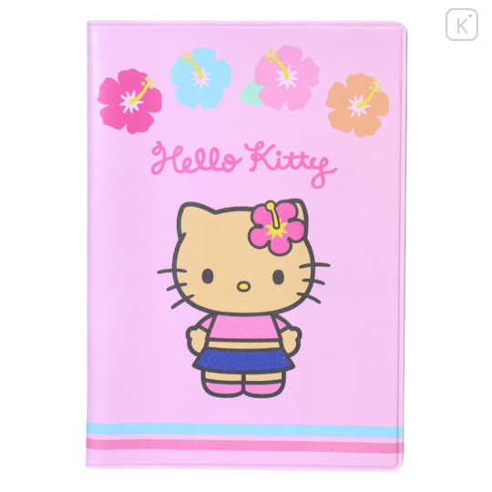 Japan Sanrio Passport Cover Card Holder - Hello Kitty : Tan Sunburned Summer - 1