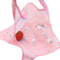 Japan Sanrio Eco Shopping Bag With Pouch - Usahana : Heart Pink - 3