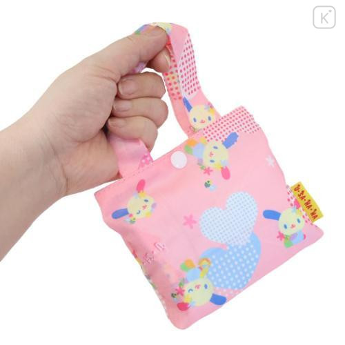 Japan Sanrio Eco Shopping Bag With Pouch - Usahana : Heart Pink - 4