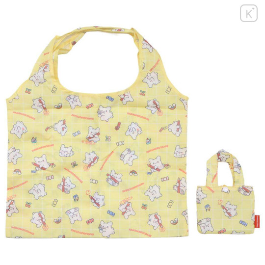 Japan Sanrio Eco Shopping Bag With Pouch - Hanamaruobake : Light Yellow - 1