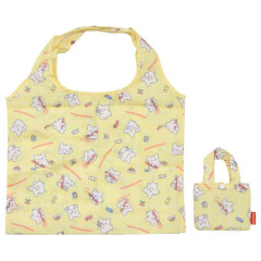 Japan Sanrio Eco Shopping Bag With Pouch - Hanamaruobake : Light Yellow