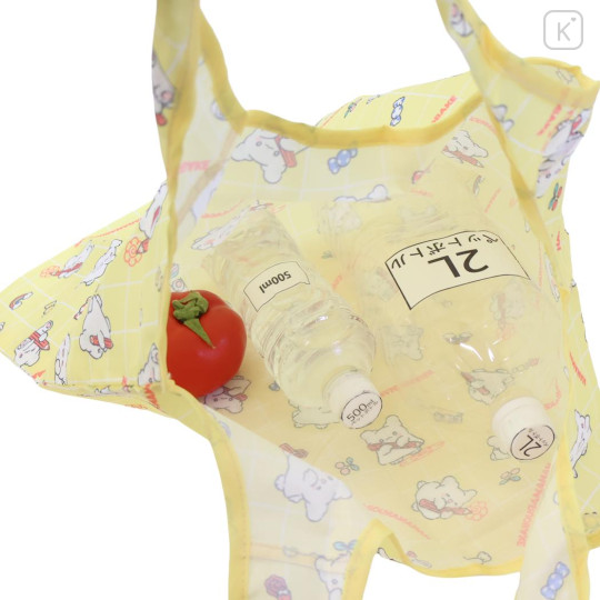 Japan Sanrio Eco Shopping Bag With Pouch - Hanamaruobake : Light Yellow - 3