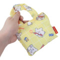 Japan Sanrio Eco Shopping Bag With Pouch - Hanamaruobake : Light Yellow - 4