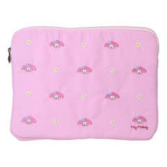 Japan Sanrio 11 inch Tablet Sleeve Bag - My Melody : Embroidery Face Pink