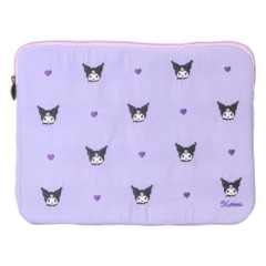 Japan Sanrio 11 inch Tablet Sleeve Bag - Kuromi : Embroidery Face