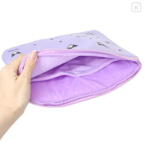 Japan Sanrio 11 inch Tablet Sleeve Bag - Kuromi : Embroidery Face - 3