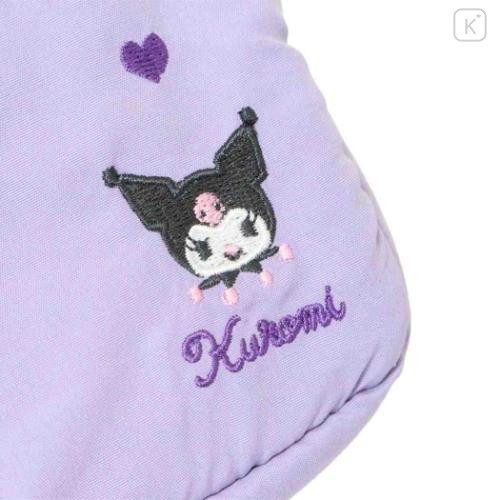 Japan Sanrio 11 inch Tablet Sleeve Bag - Kuromi : Embroidery Face - 4
