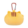 Japan Sanrio Fluffy Plush Mini Pouch with Carabiner - Pompompurin : 30th Anniversary Friend Bagel Face - 2