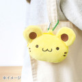 Japan Sanrio Fluffy Plush Mini Pouch with Carabiner - Pompompurin : 30th Anniversary Friend Bagel Face - 3