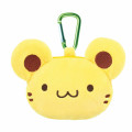 Japan Sanrio Fluffy Plush Mini Pouch with Carabiner - Pompompurin : 30th Anniversary Friend Scone Face - 1
