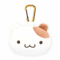 Japan Sanrio Fluffy Plush Mini Pouch with Carabiner - Pompompurin : 30th Anniversary Friend Muffin Face - 1
