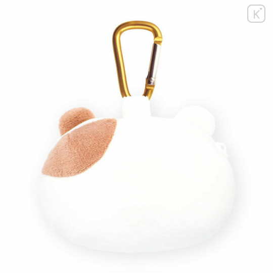 Japan Sanrio Fluffy Plush Mini Pouch with Carabiner - Pompompurin : 30th Anniversary Friend Muffin Face - 2