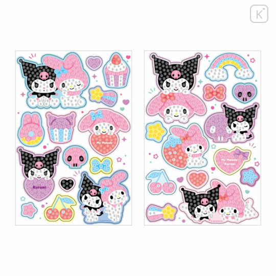 Japan Sanrio DIY Rhinestone Art Sticker Set - Kuromi & My Melody - 1