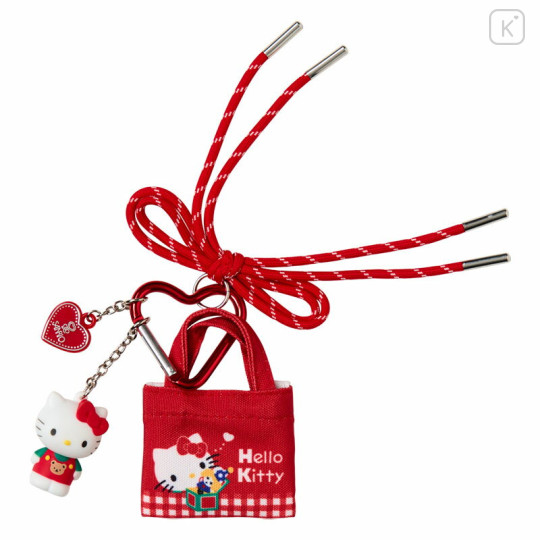 Japan Sanrio Original Miniature Keychain Bag Charm - Hello Kitty : Tote Bag Carabiner Retro Nostalgia - 1