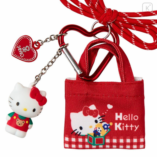 Japan Sanrio Original Miniature Keychain Bag Charm - Hello Kitty : Tote Bag Carabiner Retro Nostalgia - 3