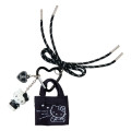 Japan Sanrio Original Miniature Keychain Bag Charm - Hello Kitty : Tote Bag Carabiner Retro Nostalgia Monochrome - 1