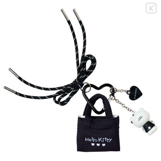 Japan Sanrio Original Miniature Keychain Bag Charm - Hello Kitty : Tote Bag Carabiner Retro Nostalgia Monochrome - 2
