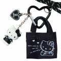 Japan Sanrio Original Miniature Keychain Bag Charm - Hello Kitty : Tote Bag Carabiner Retro Nostalgia Monochrome - 3