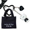 Japan Sanrio Original Miniature Keychain Bag Charm - Hello Kitty : Tote Bag Carabiner Retro Nostalgia Monochrome - 4