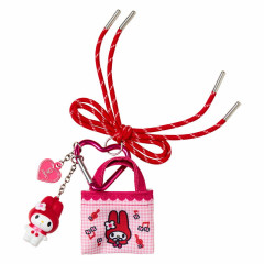 Japan Sanrio Original Miniature Keychain Bag Charm - My Melody : Tote Bag Carabiner Retro Nostalgia
