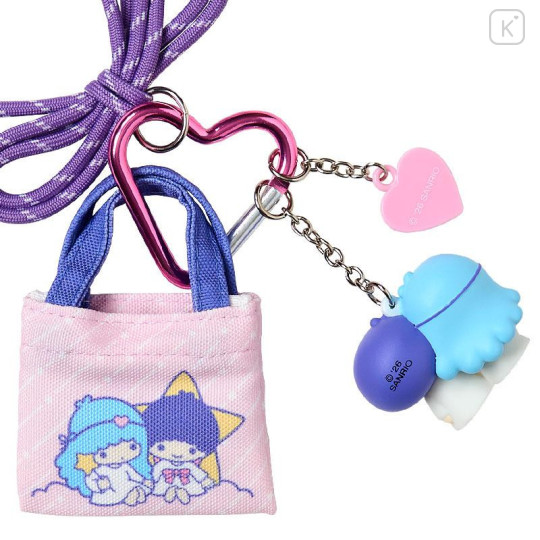 Japan Sanrio Original Miniature Keychain Bag Charm - Little Twin Stars : Tote Bag Carabiner Retro Nostalgia - 4