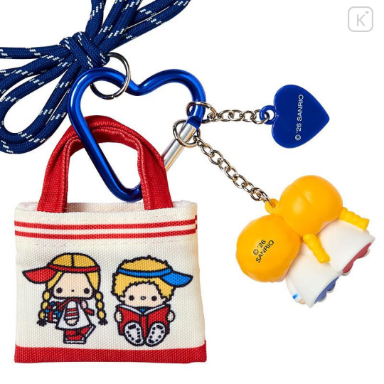 Japan Sanrio Original Miniature Keychain Bag Charm - Patty & Jimmy : Tote Bag Carabiner Retro Nostalgia - 4