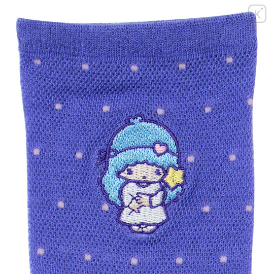 Japan Sanrio Original Crew Socks - Little Twin Stars : Embroidery Retro Nostalgia - 2