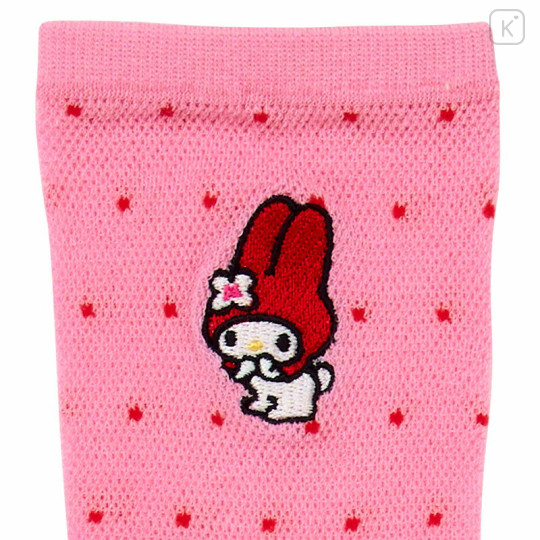 Japan Sanrio Original Crew Socks - My Melody : Embroidery Retro Nostalgia - 2