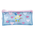 Japan Sanrio Slim Pen Pouch Pencil Case - Usahana : Glitter Blue Heart - 1