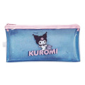 Japan Sanrio Slim Pen Pouch Pencil Case - Kuromi : Glitter Blue Baku - 1