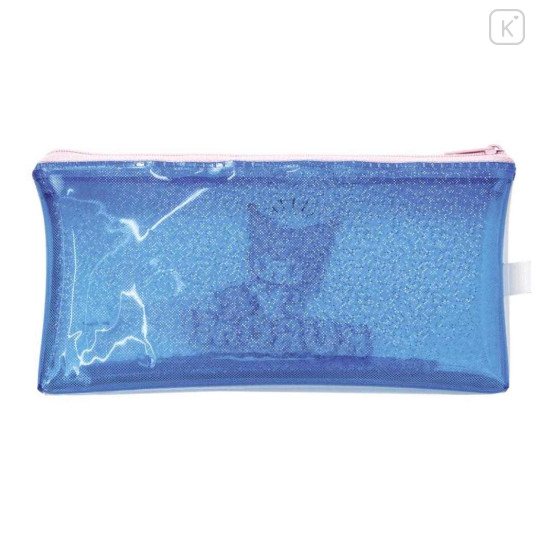 Japan Sanrio Slim Pen Pouch Pencil Case - Kuromi : Glitter Blue Baku - 2