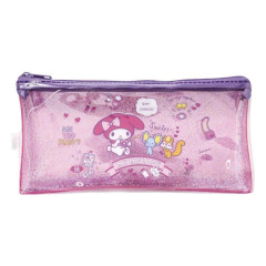 Japan Sanrio Slim Pen Pouch Pencil Case - My Melody : Glitter Friends Pink