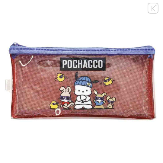 Japan Sanrio Slim Pen Pouch Pencil Case - Pochacco : Glitter Cool Friends - 1