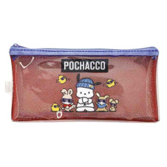 Japan Sanrio Slim Pen Pouch Pencil Case - Pochacco : Glitter Cool Friends