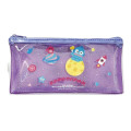 Japan Sanrio Slim Pen Pouch Pencil Case - Hangyodon : Glitter Blue Purple - 1