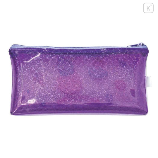 Japan Sanrio Slim Pen Pouch Pencil Case - Hangyodon : Glitter Blue Purple - 2