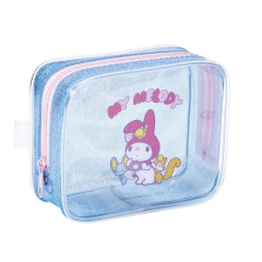 Japan Sanrio Glitter Clear Cosmetic Pouch - My Melody : Friends Blue