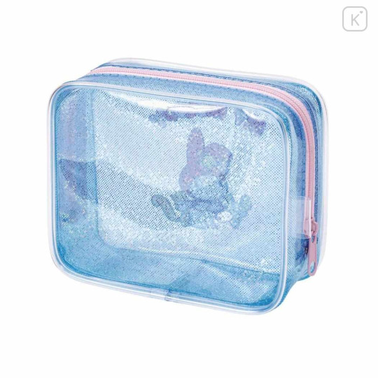 Japan Sanrio Glitter Clear Cosmetic Pouch - My Melody : Friends Blue - 2